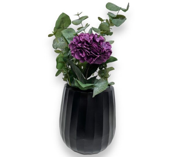 Vase Mailand, Schwarz Metall