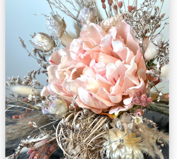 Trocken - Blumenstrauss Rosa, rosa Pfingstrose, Ammi majus, Limonium, Strohblumen